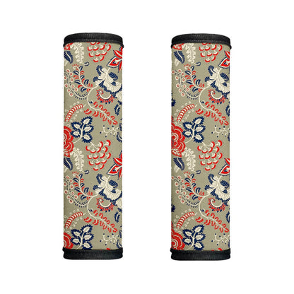 Beige Bohemian Floral Pattern Print Handle Covers