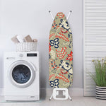 Beige Bohemian Floral Pattern Print Ironing Board Cover
