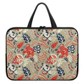 Beige Bohemian Floral Pattern Print Laptop Sleeve With Handle