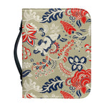 Beige Bohemian Floral Pattern Print Leather Bible Cover