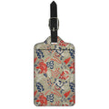 Beige Bohemian Floral Pattern Print Luggage Tag