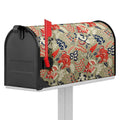 Beige Bohemian Floral Pattern Print Mailbox Cover