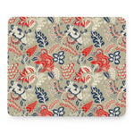 Beige Bohemian Floral Pattern Print Mouse Pad