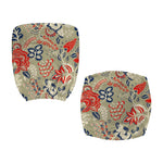 Beige Bohemian Floral Pattern Print Office Chair Cover