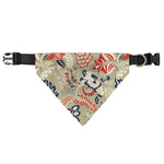 Beige Bohemian Floral Pattern Print Over The Collar Dog Bandana