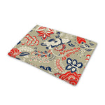 Beige Bohemian Floral Pattern Print Pet Cooling Mat Cover