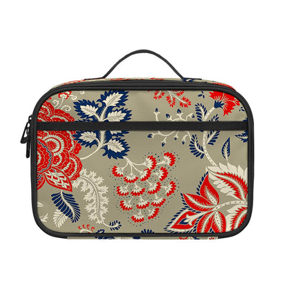 Beige Bohemian Floral Pattern Print Portable Lunch Bag