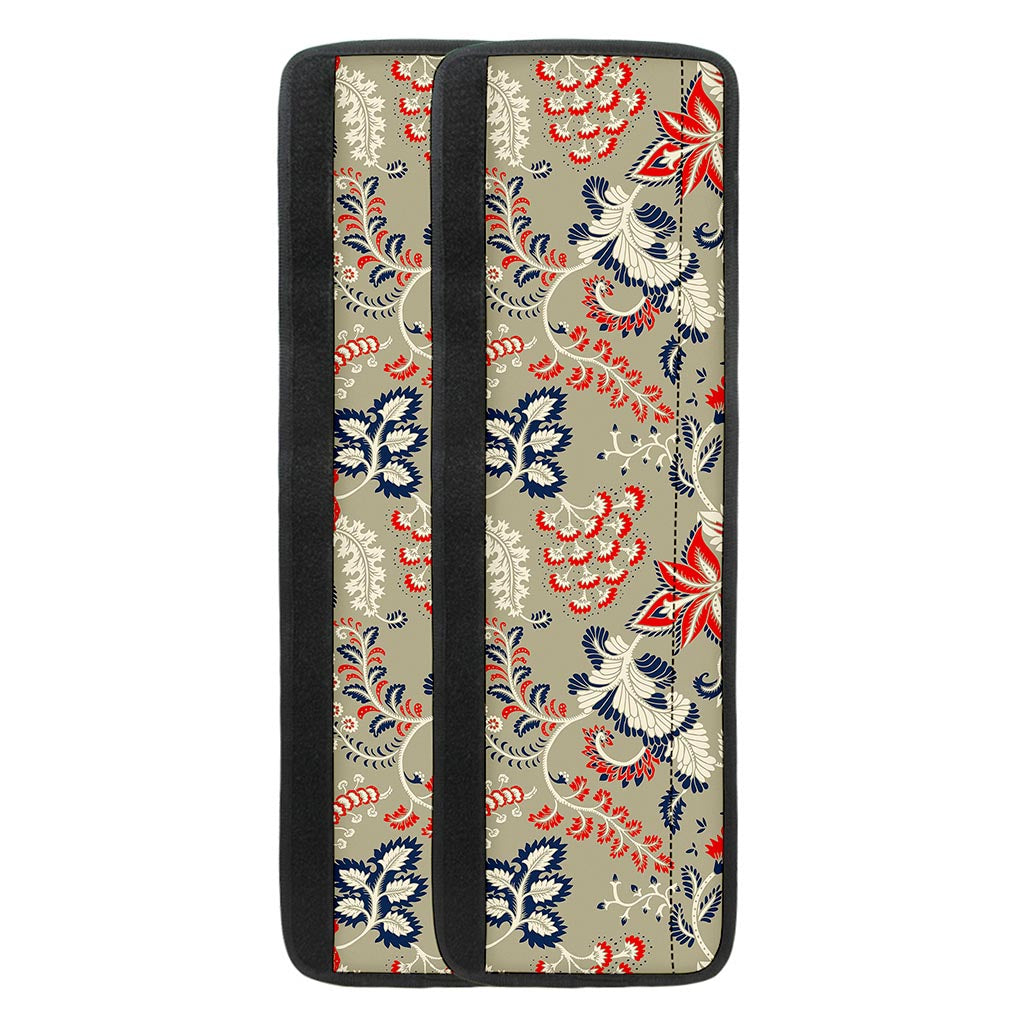Beige Bohemian Floral Pattern Print Refrigerator Handle Covers