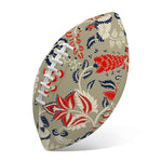 Beige Bohemian Floral Pattern Print Rugby Ball