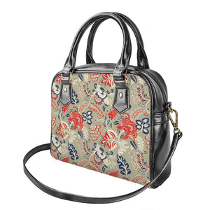 Beige Bohemian Floral Pattern Print Shoulder Handbag