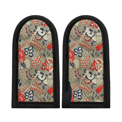 Beige Bohemian Floral Pattern Print Skillet Handle Cover