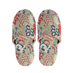 Beige Bohemian Floral Pattern Print Slippers