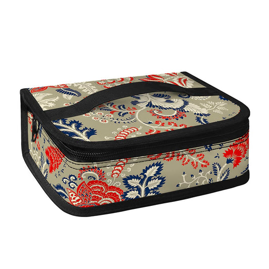 Beige Bohemian Floral Pattern Print Small Lunch Bag