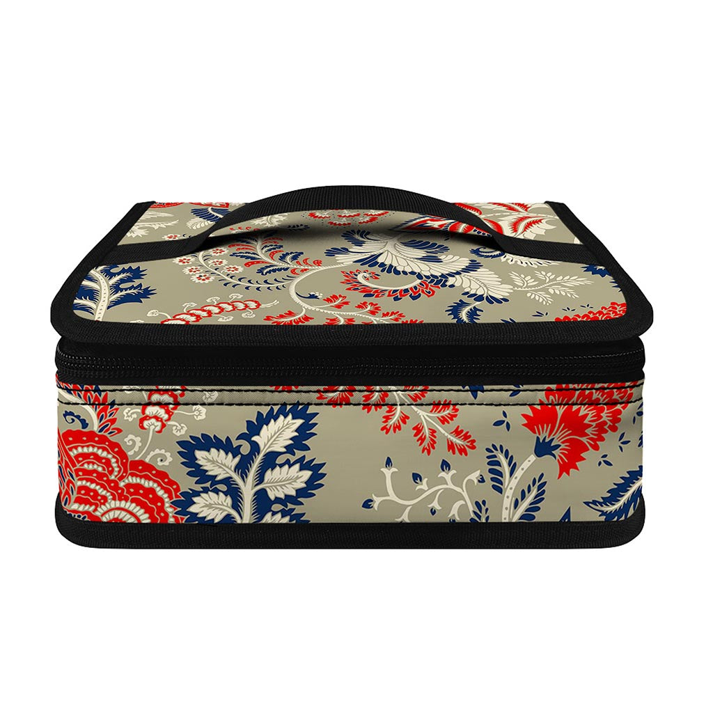 Beige Bohemian Floral Pattern Print Small Lunch Bag