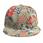 Beige Bohemian Floral Pattern Print Snapback Cap