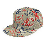 Beige Bohemian Floral Pattern Print Snapback Cap
