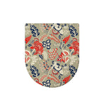 Beige Bohemian Floral Pattern Print Toilet Lid Cover