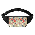 Beige Bohemian Floral Pattern Print Waist Bag