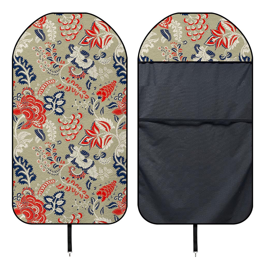 Beige Bohemian Floral Pattern Print Waterproof Car Seat Cover
