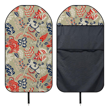 Beige Bohemian Floral Pattern Print Waterproof Car Seat Cover