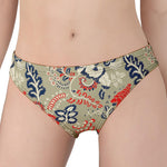 Beige Bohemian Floral Pattern Print Women's Panties