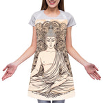 Beige Buddha Mandala Print Adjustable Apron