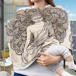 Beige Buddha Mandala Print Baby Seat Cover