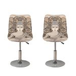 Beige Buddha Mandala Print Bar Stool Covers