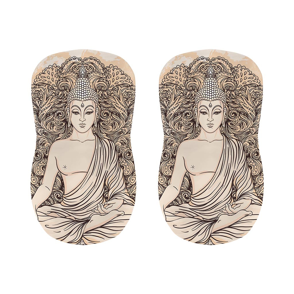 Beige Buddha Mandala Print Bar Stool Covers