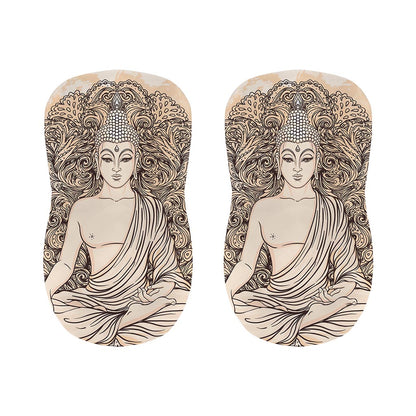 Beige Buddha Mandala Print Bar Stool Covers
