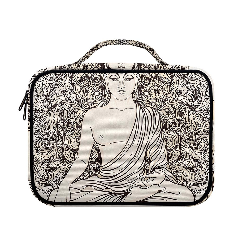 Beige Buddha Mandala Print Briefcase Bible Bag