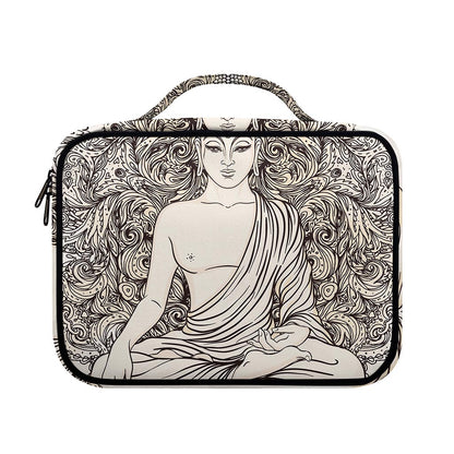 Beige Buddha Mandala Print Briefcase Bible Bag