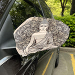 Beige Buddha Mandala Print Car Side Mirror Covers