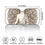 Beige Buddha Mandala Print Car Windshield Sun Shade