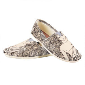 Beige Buddha Mandala Print Casual Shoes