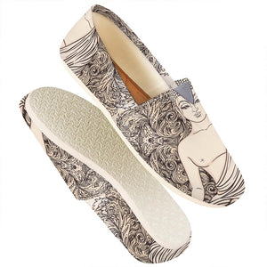 Beige Buddha Mandala Print Casual Shoes