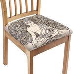 Beige Buddha Mandala Print Chair Cushion Cover