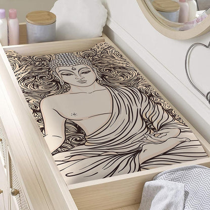 Beige Buddha Mandala Print Changing Pad Cover