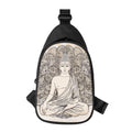 Beige Buddha Mandala Print Sling Bag