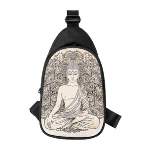 Beige Buddha Mandala Print Chest Bag