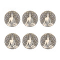 Beige Buddha Mandala Print Coaster Set