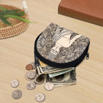 Beige Buddha Mandala Print Coin Purse