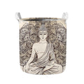 Beige Buddha Mandala Print Collapsible Laundry Basket