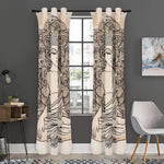 Beige Buddha Mandala Print Curtain