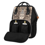 Beige Buddha Mandala Print Diaper Bag