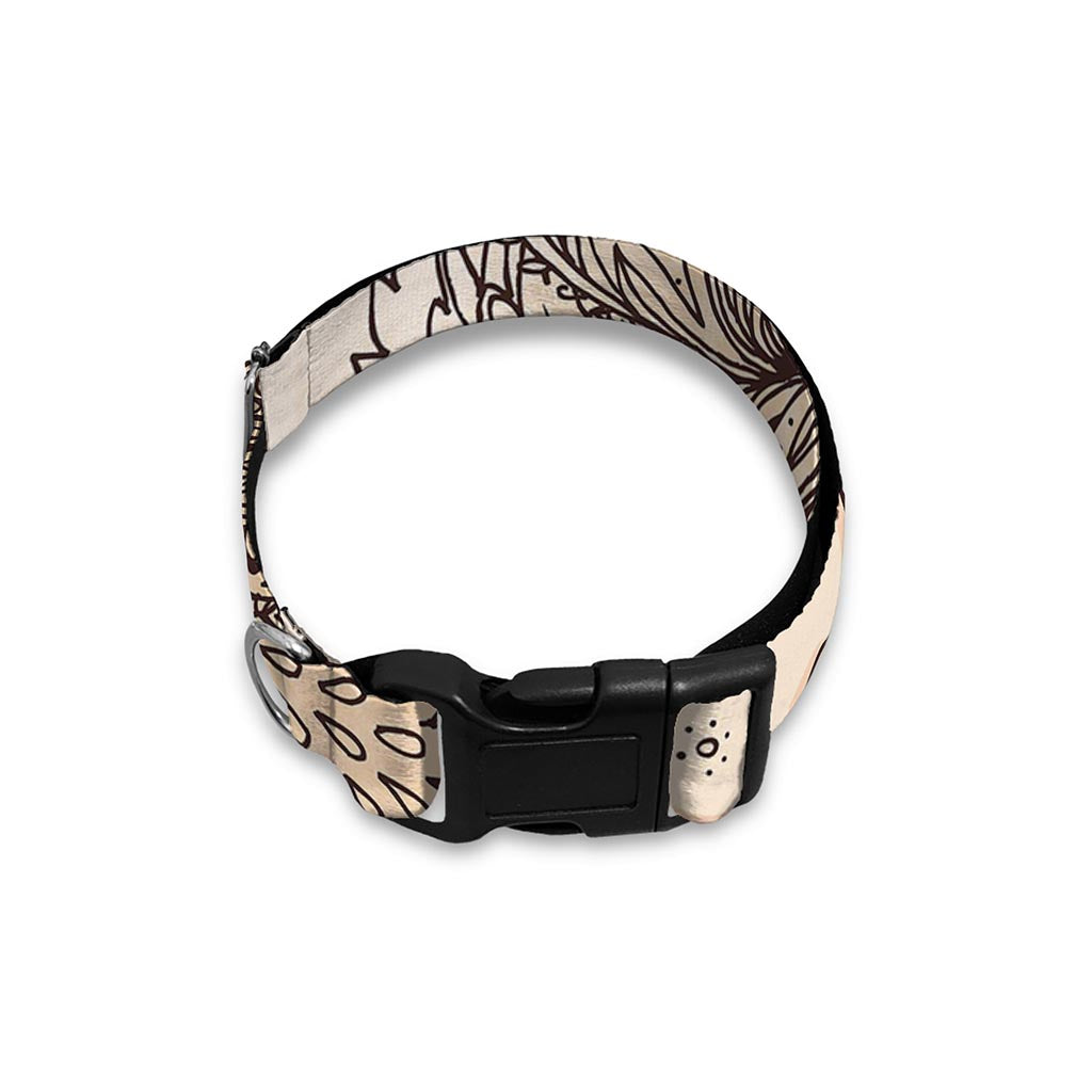 Beige Buddha Mandala Print Dog Collar