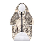 Beige Buddha Mandala Print Dog Zip Up Hoodie