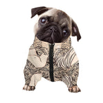 Beige Buddha Mandala Print Dog Zip Up Jacket