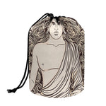 Beige Buddha Mandala Print Drawstring Makeup Bag