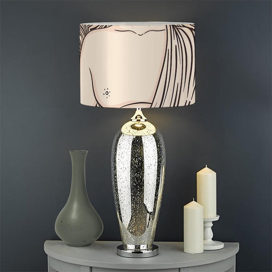 Beige Buddha Mandala Print Drum Lamp Shade